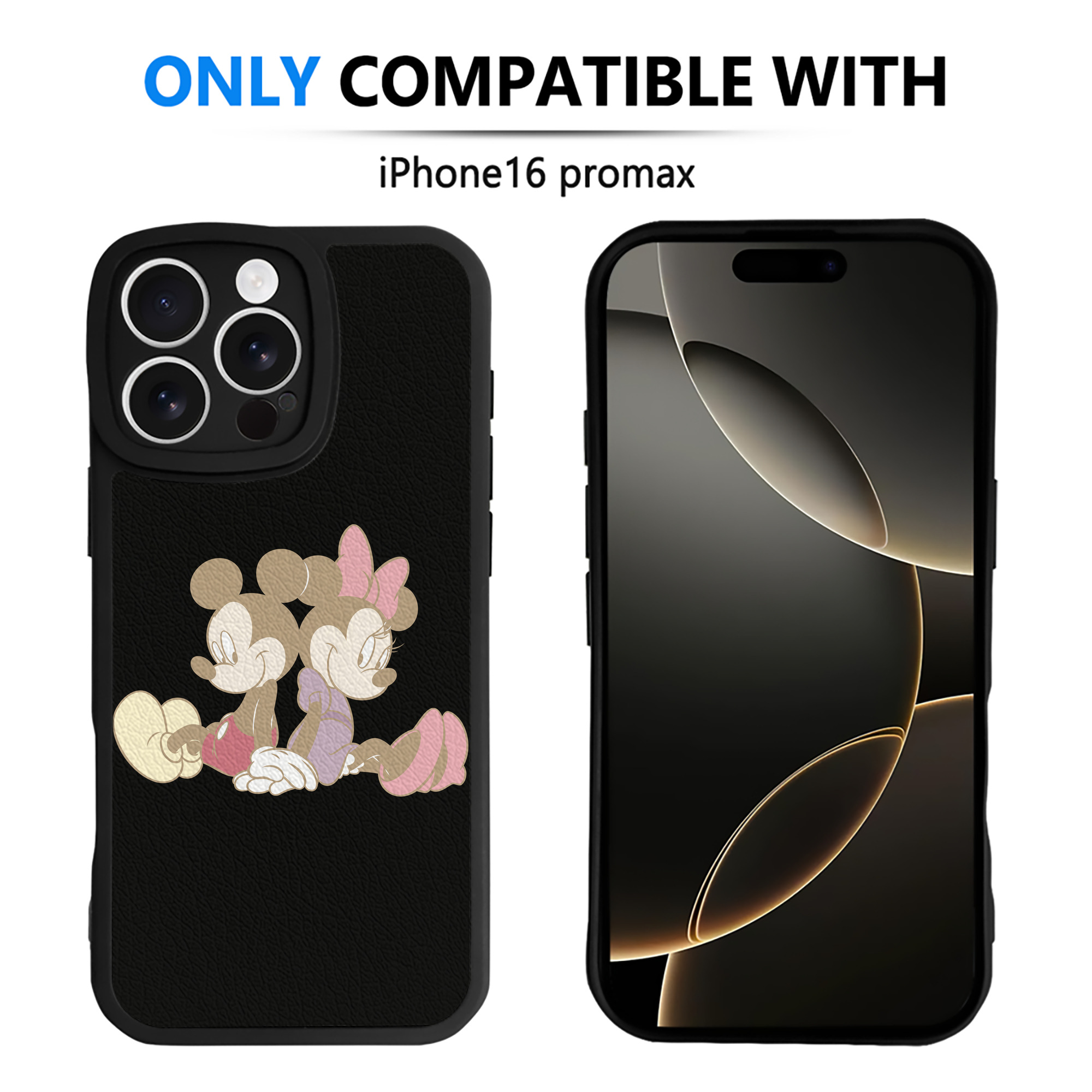 （画像用） ミッキーマウス Mickey Mouse 【iPhone 16シリーズ対応】シリコンスマホケース（レザー調） 材質：シリコン